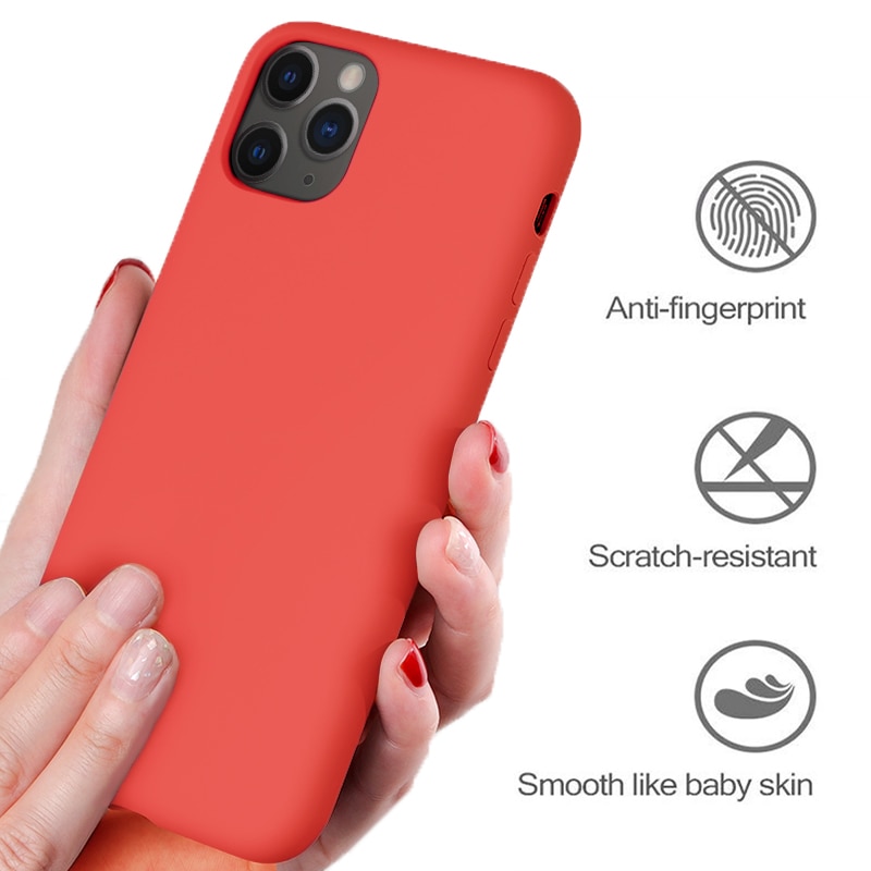 For iPhone 7 6 6S 8 Plus Case Luxury Original Liquid Silicone Soft Cover For iPhone 11 12 Pro X XR XS Max Shockproof Phone Case