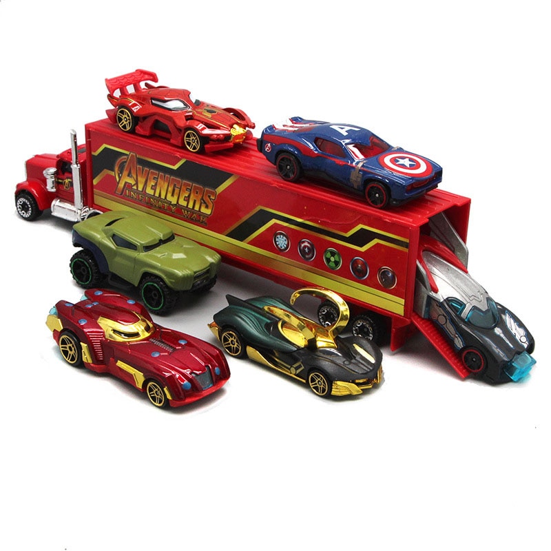 7PCS Disney Marvel Avengers Pixar Car Lightning McQueen Jackson Storm Mack Uncle Truck 1:55 Diecast Metal Car Boy Christmas Gift
