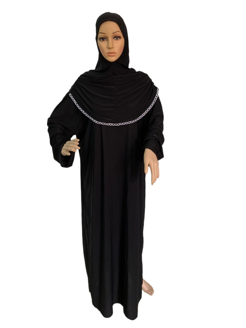 H118 pray abaya muslim dress with attached hijab khimar abaya pray kaftan Robe Arab Middle East Clothing