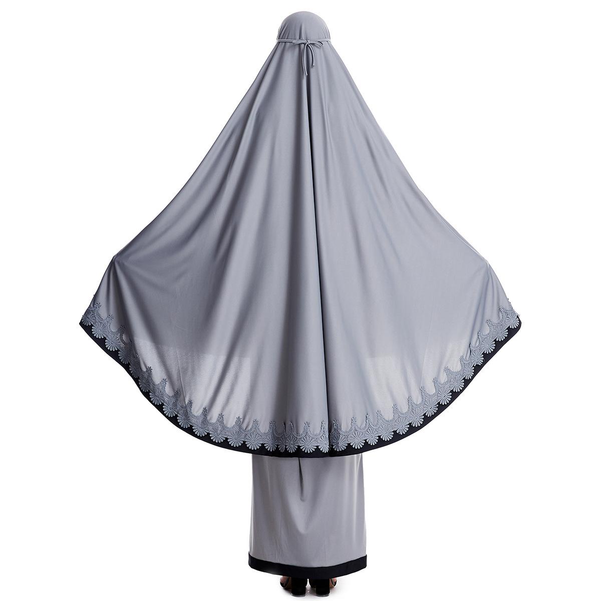 Ramadan Women 2 Piece Muslim Prayer Set Khimar Abaya Overhead Hijab+Skirt Full Cover Islam Clothing Middle East Worship Service