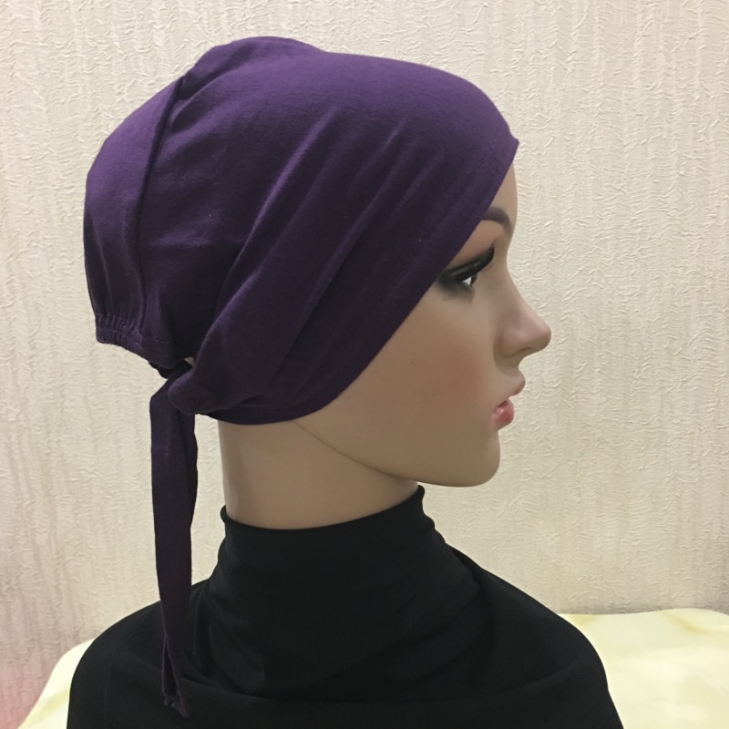 Cotton Hijab Cap Islamic Head Wear Hat Under scarf Bone Bonnet