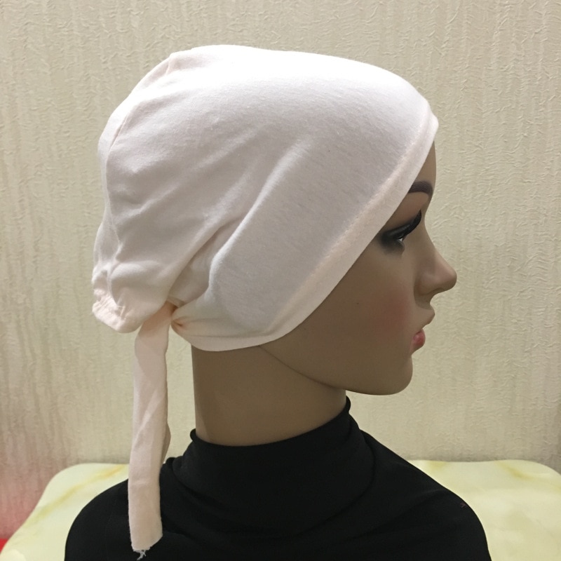 Cotton Hijab Cap Islamic Head Wear Hat Under scarf Bone Bonnet
