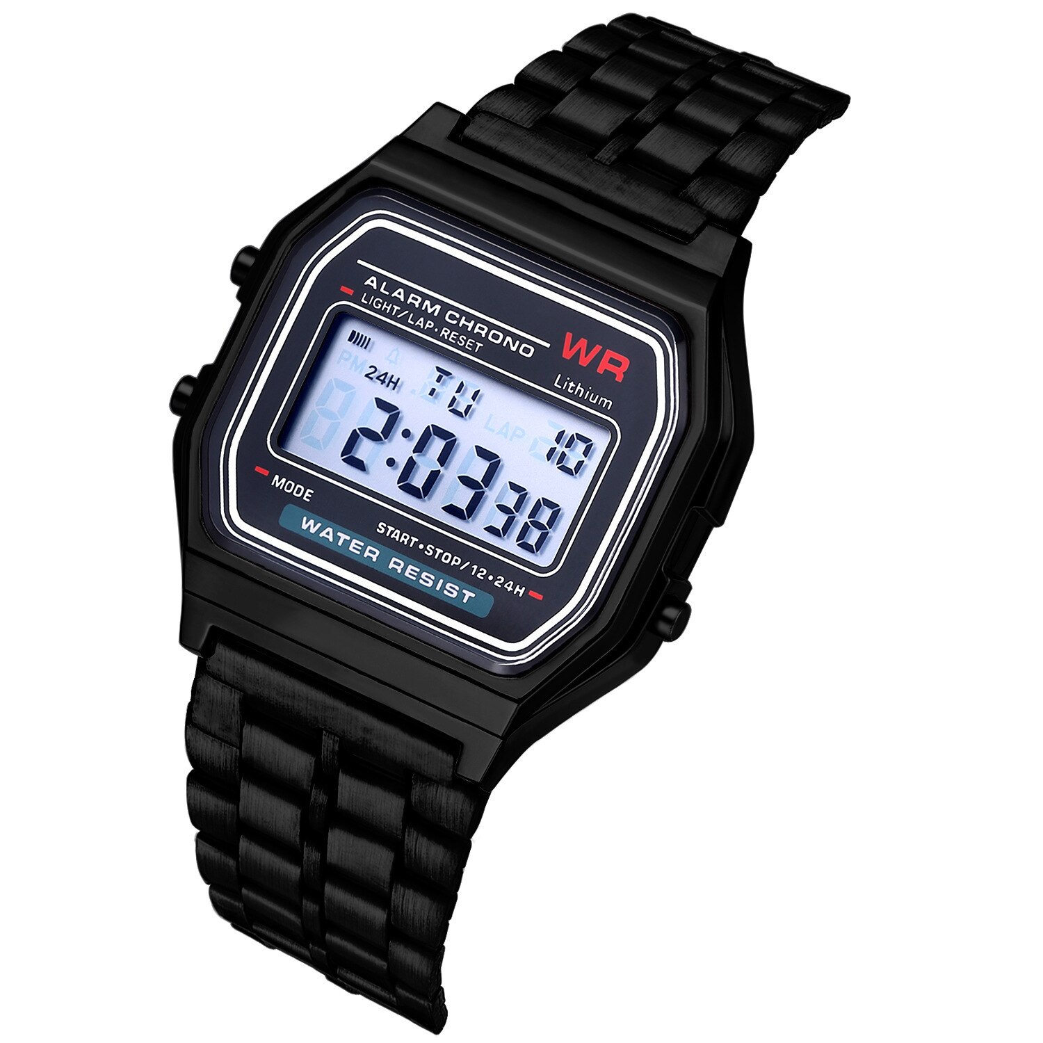 F91W Watches Steel Strap Watch Women Men Business Clock Multifunction LED Digtal Sports Wrist Watch Electronic Clock