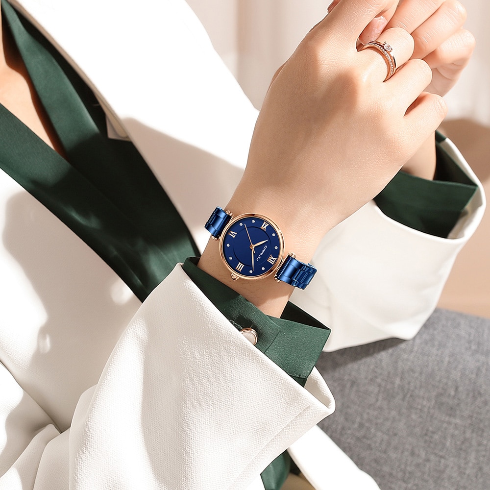 CRRJU Luxury Brand Stainless Steel Elegant Women Quartz Watches Fashion Reloj Mujer