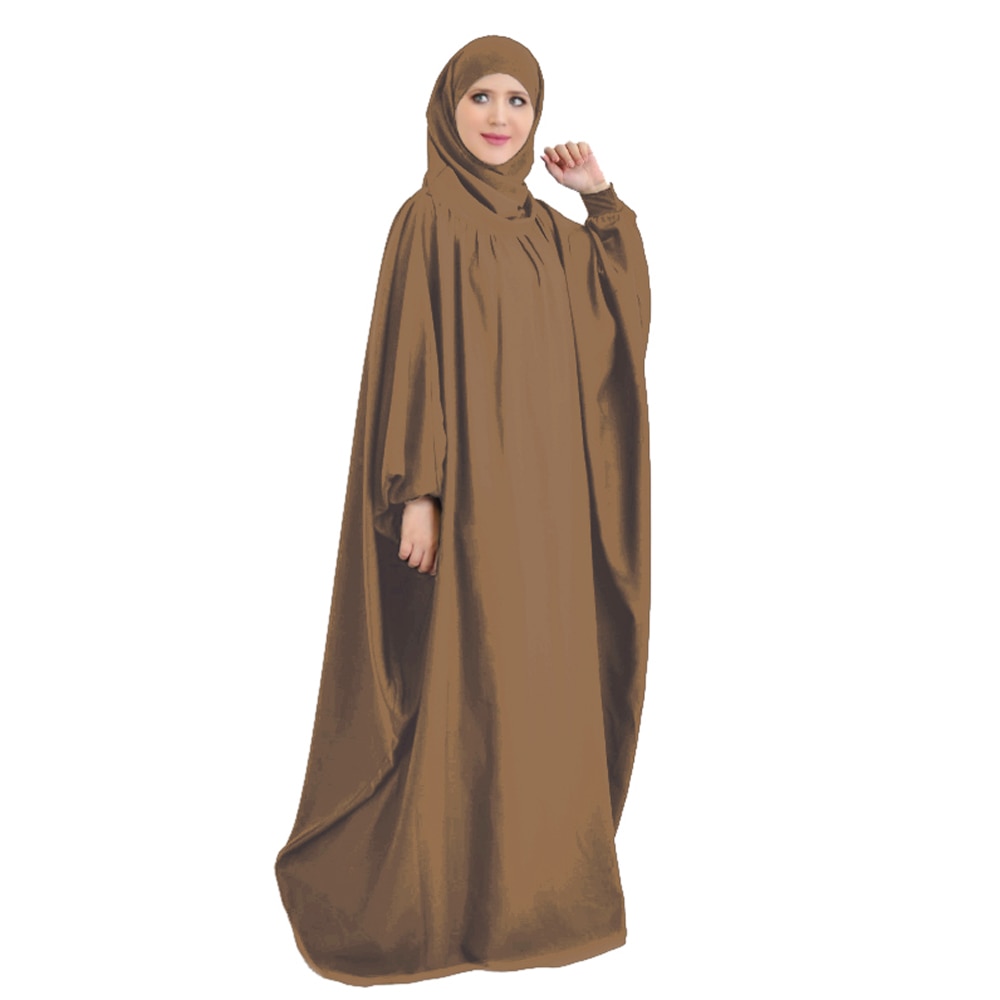 Muslim Women Khimar Full Cover Hooded Abaya Long Maxi Dress Islamic Prayer Robe Kaftan Jilbab Umrah Eid Ramadan Worship Service