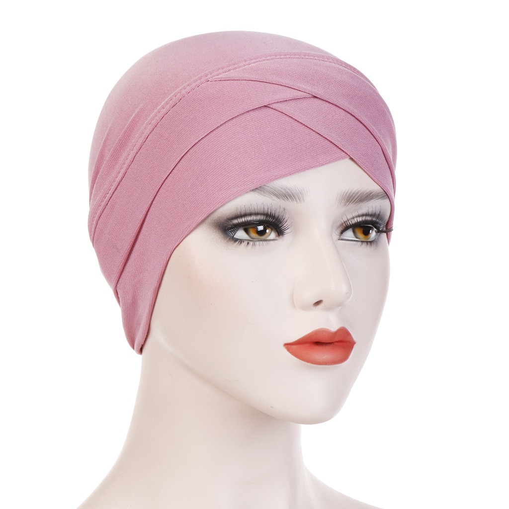 2020 Full Cover Inner Hijab Caps Muslim stretch Turban cap Islamic Underscarf Bonnet Solid color Under Scarf caps turbante mujer