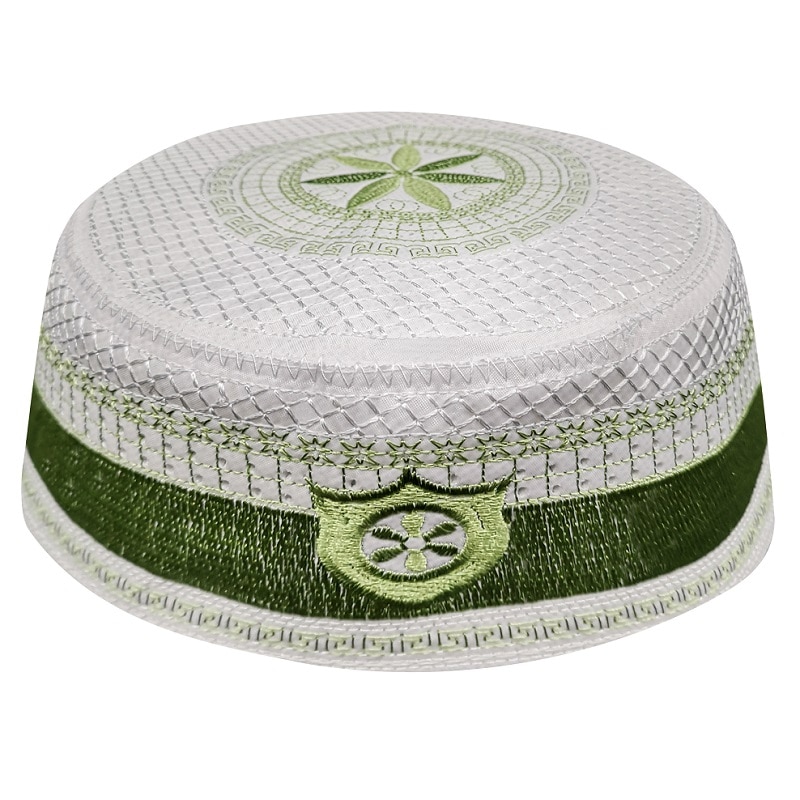 Men bonnet Muslim Hats Green Arabic Jewish Kippah Arab Musulman Kippot Prayer Hijab Caps Caps Islamic Clothing Men