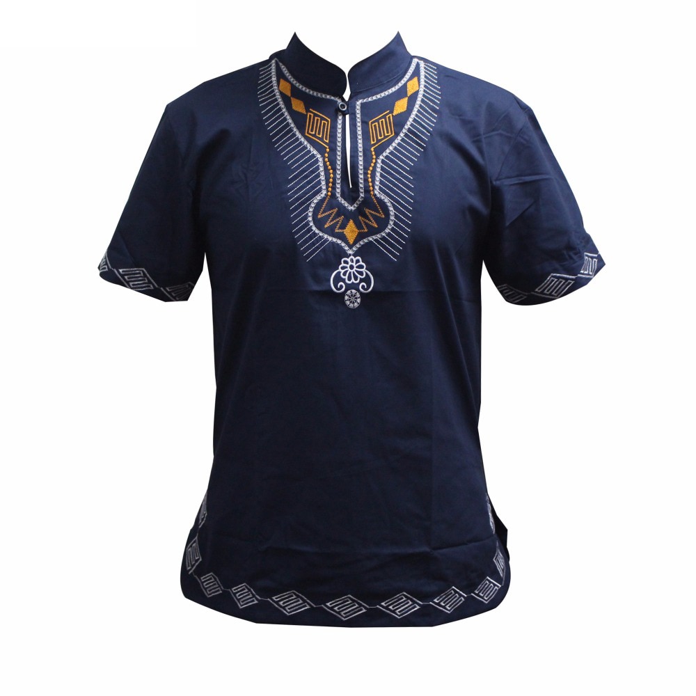 Dashiki Embroidery Pan-African Holiday Kwanzaa Tops Cool Outfit High Quality Dropship T-shirt muslim рубашка мужская