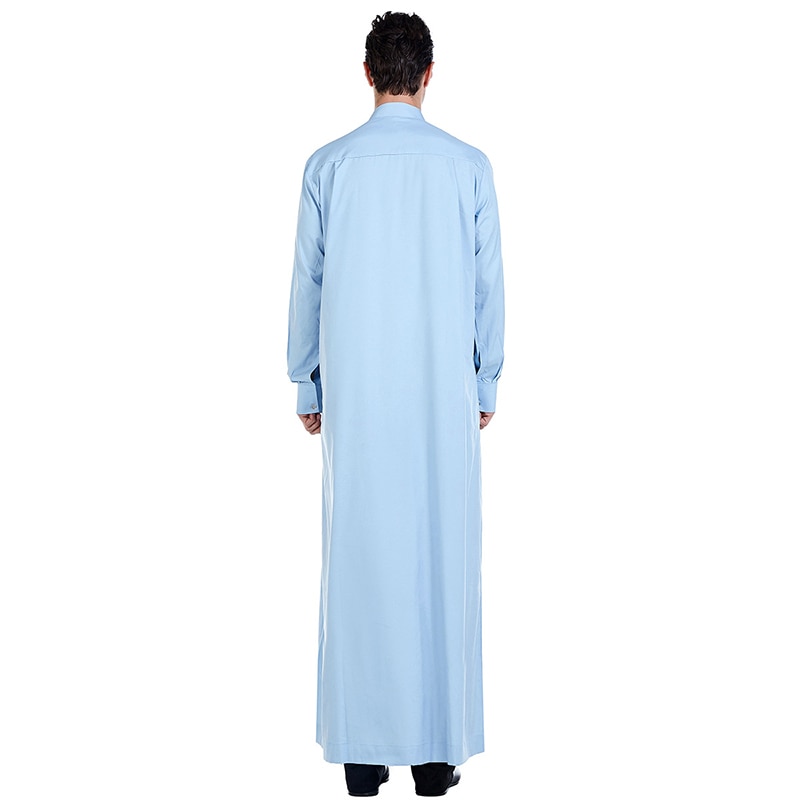 Abaya Muslim Dress Pakistan Islamic Clothing Mens Arab Robe Saudi Arabia Jubba Thobe Kleding Mannen Kaftan Oman Qamis Homme