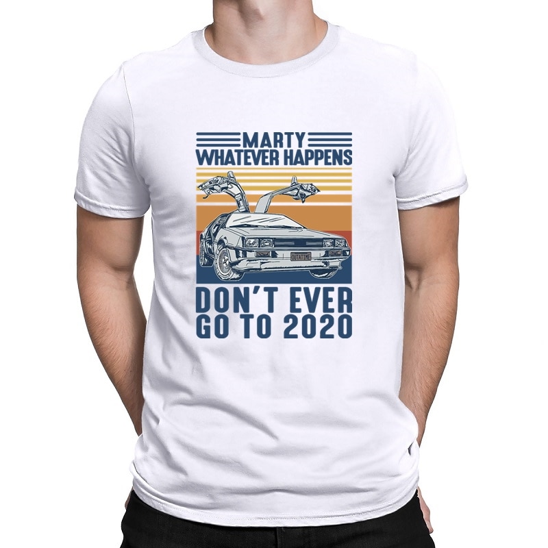 Envmenst 100% cotton t-shirt marty whatever happens don't ever go to 2020 men's short-sleeve off white men clothing tops tees