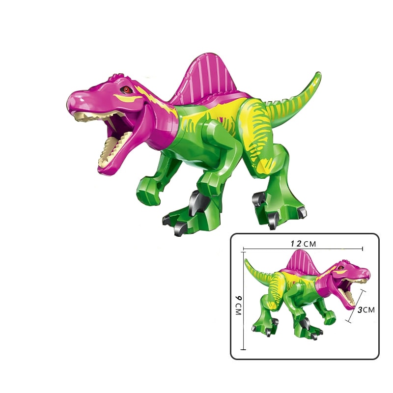 Locking Blocks Jurassic Dinosaurs Tyrannosaurus Rex Wyvern Velociraptor Stegosaurus Building Blocks Toys For Children Dinosaur
