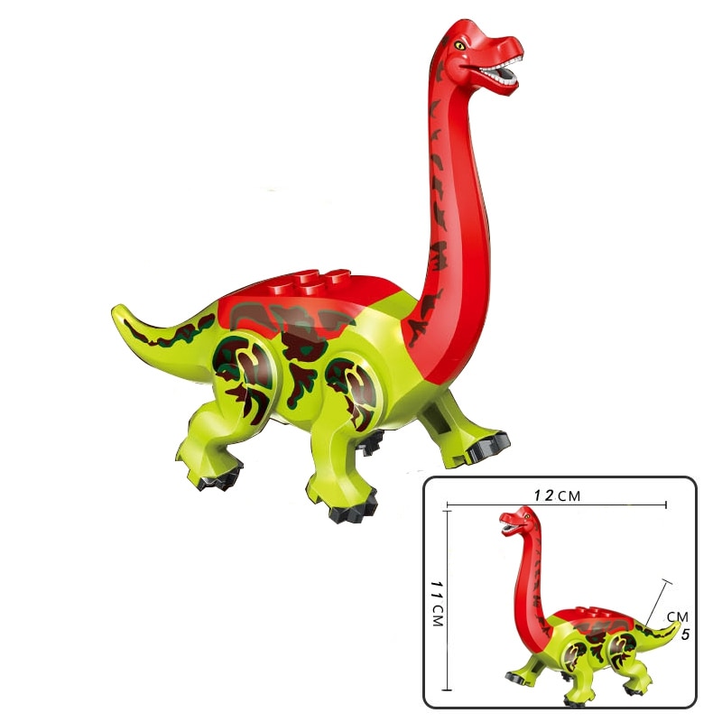 Locking Blocks Jurassic Dinosaurs Tyrannosaurus Rex Wyvern Velociraptor Stegosaurus Building Blocks Toys For Children Dinosaur