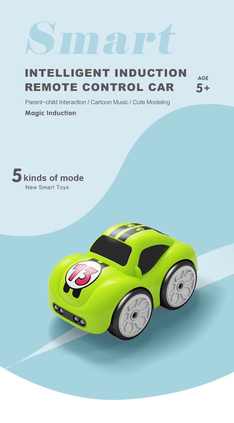 Mini RC Intelligent Sensor Car Radio Controlled Electric Cute Cars Remote Control Car Cartoon Mode Smart Music Light Vehicle Toy