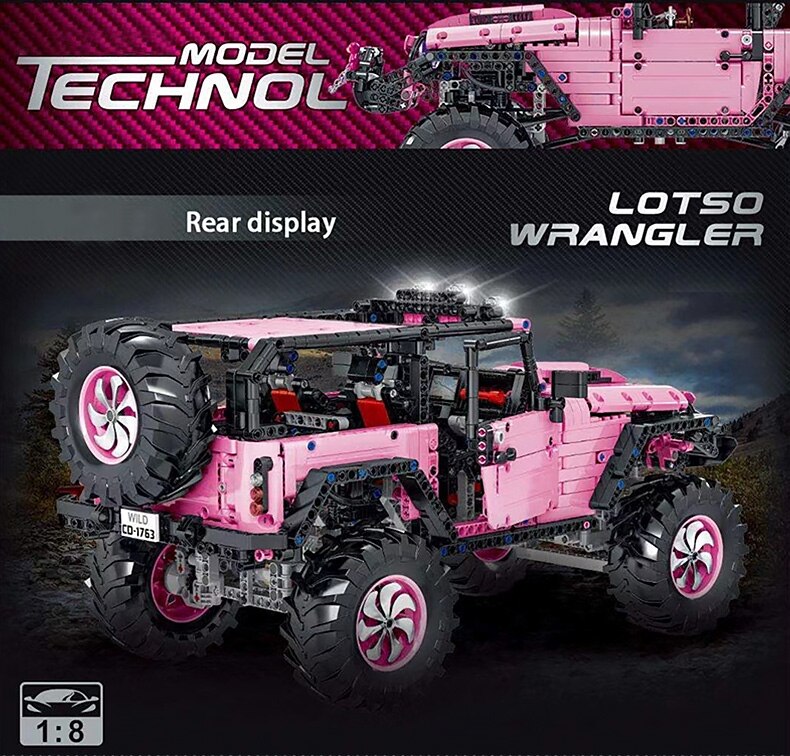 Creator Pink Off-road Vehicle Static Model Building Blocks Super Off-road Car Bricks Toys Holiday Gift For Adult