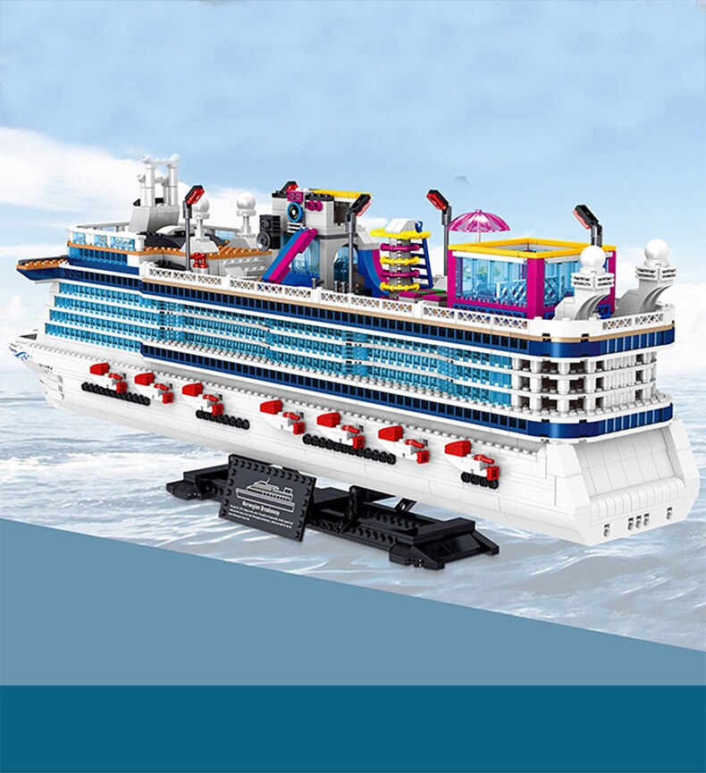 High-tech Creator Marine Transportation Asuka Luxury Cruise Building Blocks Assembly Toys Birthday Holiday Gift For Boyfriend
