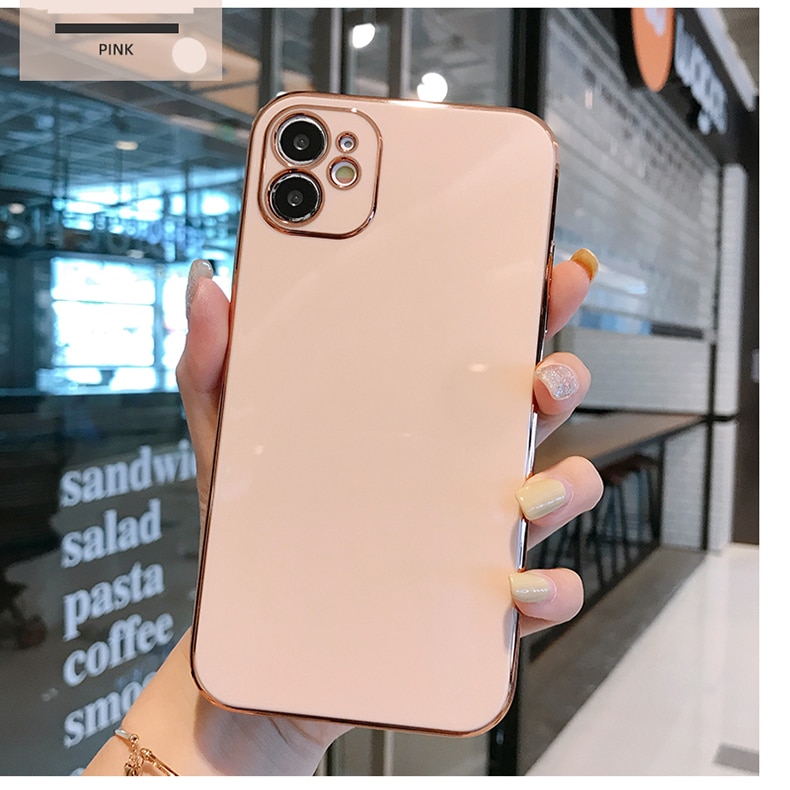 Luxury Gold Plated Electroplated Case For iPhone 11 Pro Max 8 Plus 7 XR XS X Silicone Lens Protection 12 Pro Max SE 2020 Cover