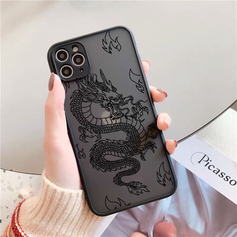 Remazy Fashion Dragon Animal Pattern Phone Case For iPhone 12 11 Pro XS MAX X 7 XR SE20 8 6Plus Hard Transparent Cover Matte Bag
